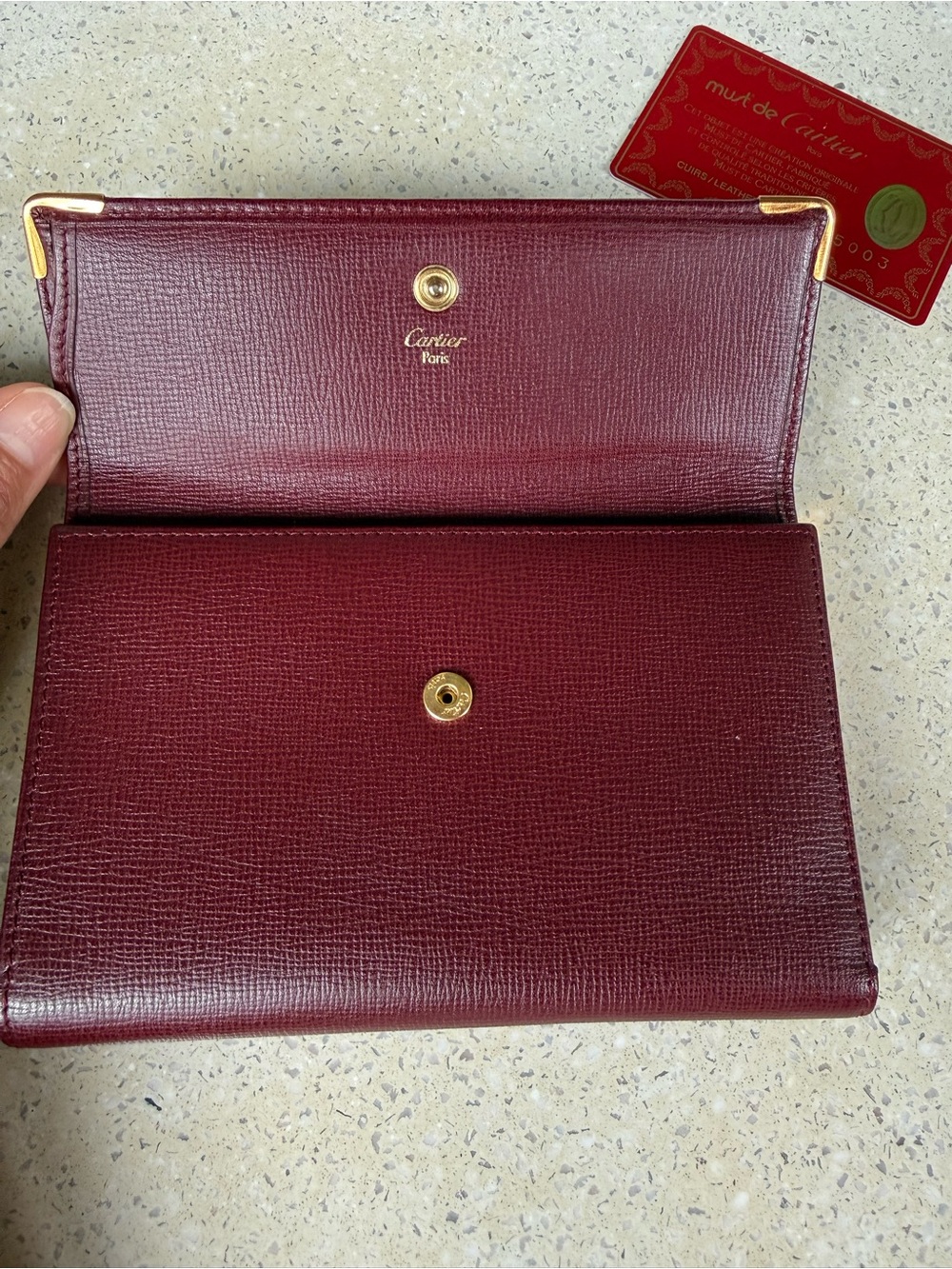 Vintage Cartier Must de Cartier Bordeaux Trifold Kiss-Lock Wallet - Picture 11 of 11